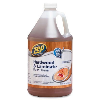 Picture of Zep Hardwood & Laminate Floor Cleaner - 128 fl oz (4 quart) - Fresh ScentBottle - 4 / Carton - Brown