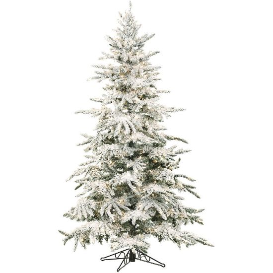 Picture of Fraser Hill Farm Snowy Alpine Tree Set With Clear Lights, 2ft, 3ft, and 4ft, Set of 3