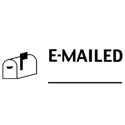 Picture of Xstamper Pre-Inked, Re-Inkable Two-Color Title Stamp, "E-Mailed"