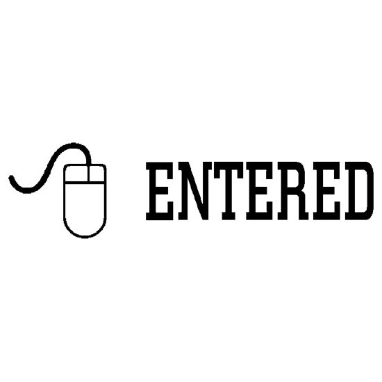 Picture of Xstamper Pre-Inked, Re-Inkable Two-Color Title Stamp, "Entered"