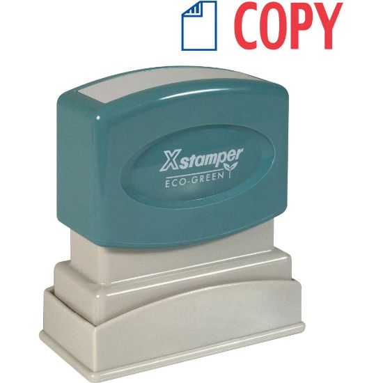 Picture of Xstamper Pre-Inked, Re-Inkable Two-Color Title Stamp, "Copy"