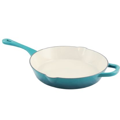 Picture of Crock-Pot Artisan 12in Round Enameled Cast Iron Skillet, Teal Ombre