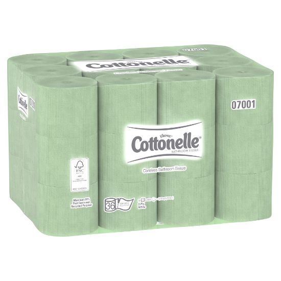 Picture of Kleenex Cottonelle Coreless 2-Ply Toilet Paper, 800 Sheets Per Roll, Pack Of 36 Rolls