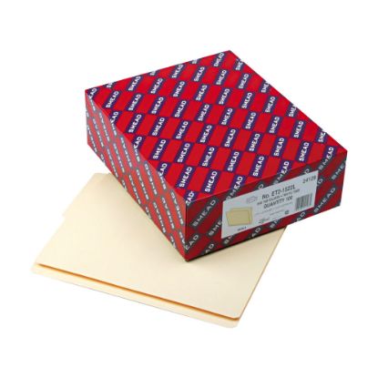 Picture of Smead File Folders With Reinforced End Tabs, 1/2-Cut Bottom, Letter Size, Manila, Box Of 100