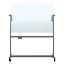 Picture of U Brands Magnetic Glass Dry-Erase Board Rolling Easel, 48in X 36in, White Frosted Surface, Actual Size 47in X 35in (2368U00-01)