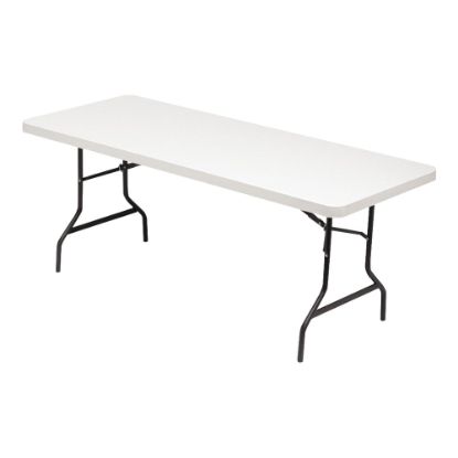 Picture of Alera Resin Folding Table, Rectangle, Platinum/Black