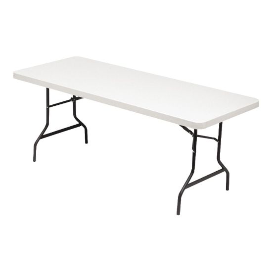 Picture of Alera Resin Folding Table, Rectangle, Platinum/Black