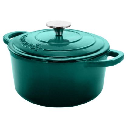 Picture of Crock-Pot Artisan 3-Quart Cast Iron Casserole Dish, Gradient Teal