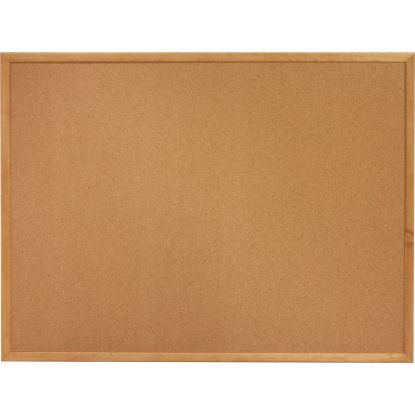 Picture of Lorell Cork Bulletin Board, 36in x 48in, Wood Frame With Oak Finish