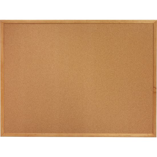 Picture of Lorell Cork Bulletin Board, 36in x 48in, Wood Frame With Oak Finish