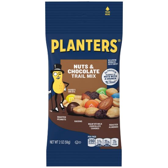 Picture of Planters Nuts & Chocolate Trail Mix Bags, 2 Oz, Pack Of 72 Trail Mix Bags