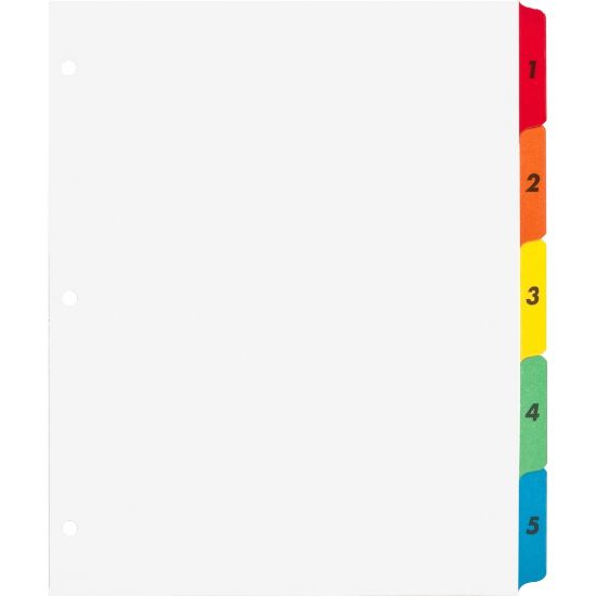 Picture of Sparco Quick Index Dividers With Table Of Contents Page, 1-5