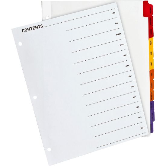 Picture of Sparco Jan-Dec Quick Index Dividers, Set of 12