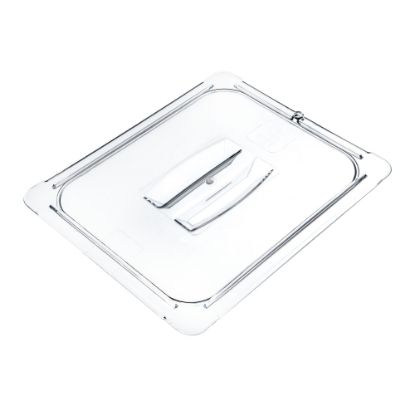 Picture of StorPlus 1/2-Size Plastic Handled Lids, 7/8inH x 10 3/8inW x 12 3/4inD, Clear, Pack Of 6