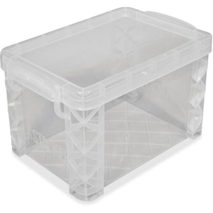 Picture of Advantus Super Stacker Index Card Storage Box, 6 1/2in x 4 1/2in x 4 1/2in, Clear