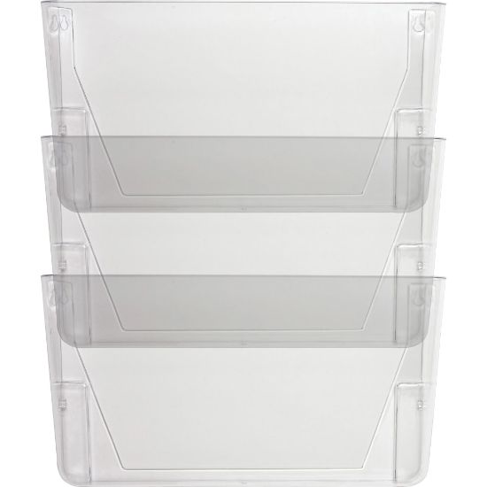 Picture of Sparco Stak-A-File Vertical Filing Systems - 14.5in Height x 13.1in Width x 4.3in Depth - Wall Mountable - Clear - 3 / Pack