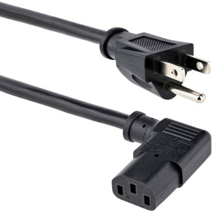 Picture of StarTech.com 3 ft Computer Power Cord - NEMA 5-15P to Right-Angle C13 - 18AWG