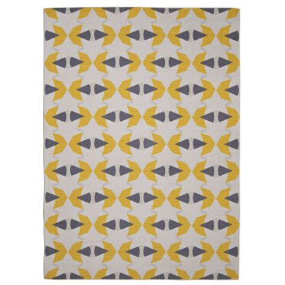 Picture of Linon Washable Outdoor Area Rug, Margo, 7ft x 9ft, Ivory/Yellow