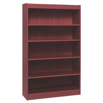 Picture of Lorell Veneer Modular Shelving Bookcase, 5-Shelf, 60inH x 36inW x 12inD, Mahogany