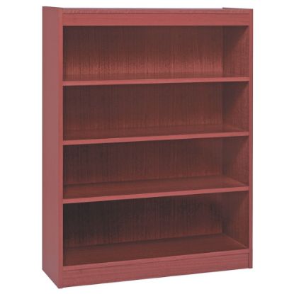 Picture of Lorell Veneer Modular Shelving Bookcase, 4-Shelf, 48inH x 36inW x 12inD, Mahogany