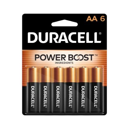 Picture of Duracell Coppertop AA Alkaline Batteries, Pack Of 6