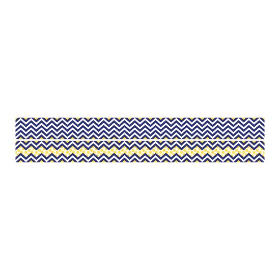 Picture of Barker Creek Double-Sided Straight-Edge Border Strips, 3in x 35in, Chevron Navy, Pack Of 12