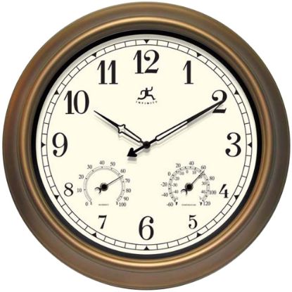 Picture of Infinity Instruments Round Wall Clock, 18in, Bronze/Ivory