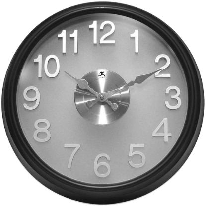 Picture of Infinity Instruments Round Wall Clock, 15in, Black/Gray