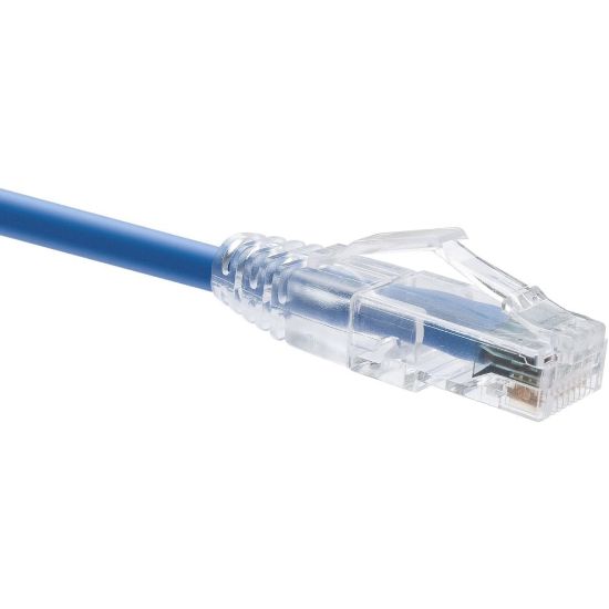 Picture of Unirise ClearFit Cat.6 Patch Network Cable - 30 ft Category 6 Network Cable for Network Device - First End: 1 x RJ-45 Network - Male - Second End: 1 x RJ-45 Network - Male - Patch Cable - Blue