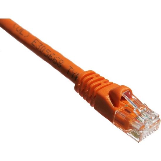 Picture of Axiom 50FT CAT5E 350mhz Patch Cable Molded Boot (Orange) - Category 5e for Network Device - Patch Cable - 50 ft - 1 x - 1 x - Gold-plated Contacts - Orange