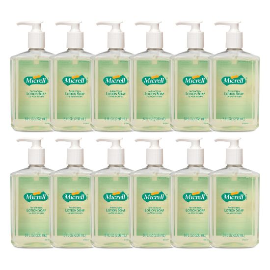 Picture of Micrell Balsam Antibacterial Lotion Hand Soap, Citrus/Floral Scent, 8 Oz, Carton Of 12 Pump Bottles