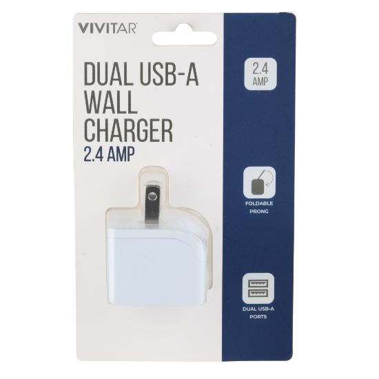 Picture of Vivitar Dual USB-A Wall Charger, White, NIL6002-WHT-STK-24