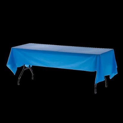 Picture of Table Mate Plastic Table Covers, 54in x 108in, Blue, Pack Of 6