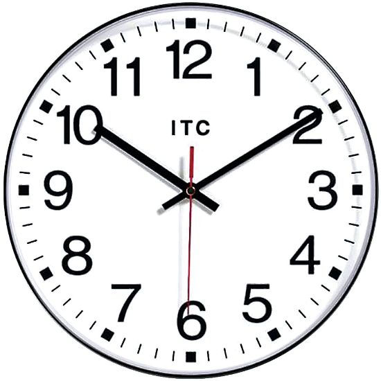 Picture of Infinity Instruments Round Wall Clock, 12in, Black/White