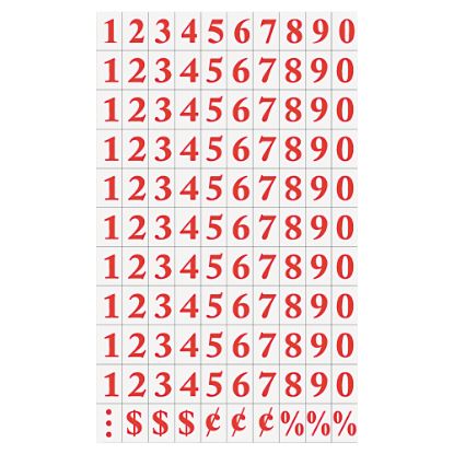 Picture of MasterVision Magnetic Numbers & Symbols, 3/4in x 1/2in, Red, Pack Of 112