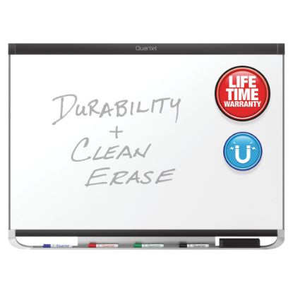 Picture of Quartet Prestige 2 DuraMax Porcelain Magnetic Dry-Erase Whiteboard, 96in x 48in, Aluminum Frame With Black Finish