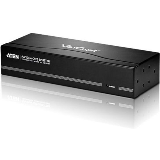 Picture of ATEN VanCryst VS1208T Video Extender-TAA Compliant - 1 Input Device - 9 Output Device - 1000 ft Range - 8 x Network (RJ-45) - 1 x VGA In - 1 x VGA Out - WUXGA - 1920 x 1200 - Twisted Pair - Category 5e - Rack-mountable