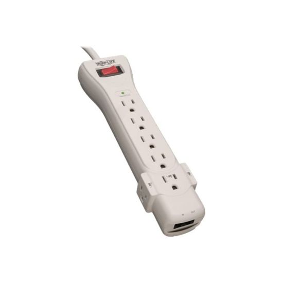 Picture of Tripp Lite Surge Protector Power Strip 120V 7 Outlet RJ11 6ft Cord 1080 Joules - Surge protector - 15 A - AC 120 V - output connectors: 7 - attractive gray