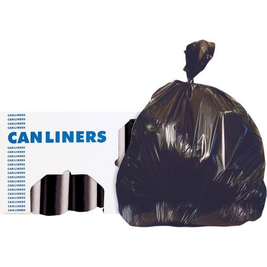 Picture of Heritage AccuFit RePrime Can Liners - 55 gal/55 lb Capacity - 40in Width x 53in Length - 0.90 mil (23 Micron) Thickness - Black - Resin - 100/Carton - Can