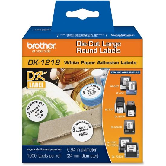 Picture of Brother DK1218 Label Tape, Line List, 1in Round