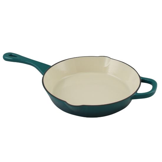 Picture of Crock-Pot Artisan Round Enameled Cast Iron Skillet, 10in, Teal Ombre