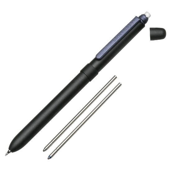 Picture of SKILCRAFT B3 Aviator Multifunction Pen, Medium Point, 0.6 mm, Black Barrel, Black/Blue Ink