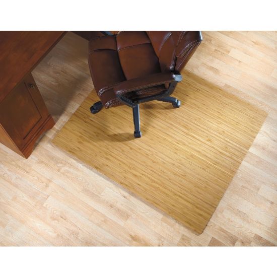 Picture of Realspace Bamboo Roll-Up Chair Mat, 48in x 52in, Natural