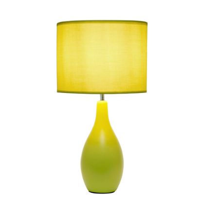 Picture of Simple Designs Bowling Pin Base Table Lamp, 19inH, Green Shade/Green Base