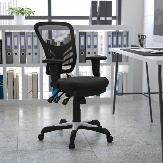 Picture of Flash Furniture Ergonomic Mesh Mid-Back Swivel Task Chair, Black