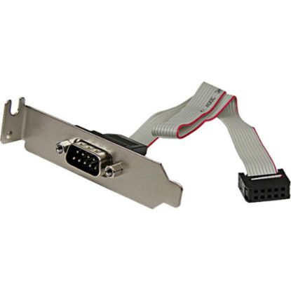 Picture of StarTech.com 9-pin Serial to 10-pin Header Slot Plate with Low Profile Bracket - Serial panel - DB-9 (M) - 10 pin IDC (F) - 23 cm - Add a DB9 serial port to the rear panel of a small form factor/low profile computer.