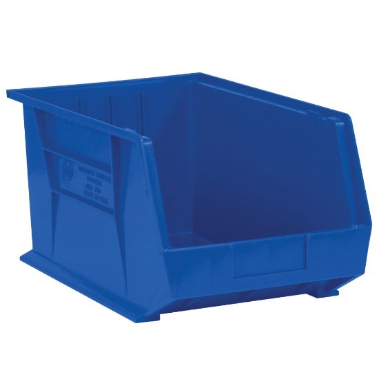 Picture of Partners Brand Plastic Stack & Hang Bin Boxes, Small Size, 5 3/8in x 4 1/8in x 3in, Blue, Pack Of 24