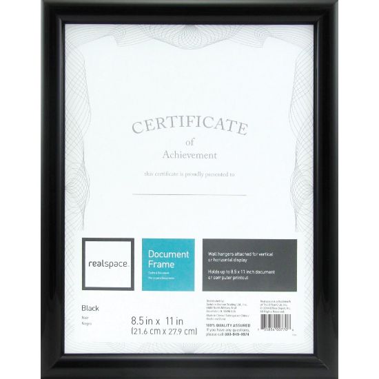 Picture of Realspace Photo/Document Frame, Plastic, 8-1/2in x 11in, Black