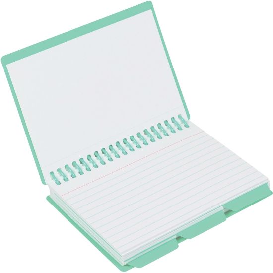 Picture of C-Line Tropic Tones Spiral Index Card Notebook With Index Tabs, 3in x 5in, Assorted Colors