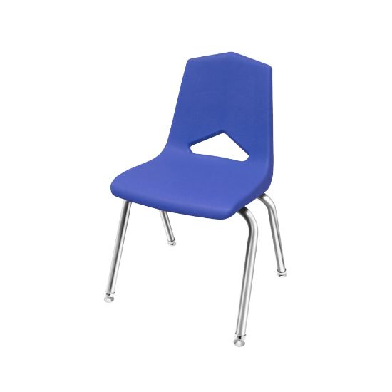 Picture of Marco Group MG1100 Series Stacking Chairs, 18-Inch, Blue/Chrome, Pack Of 4